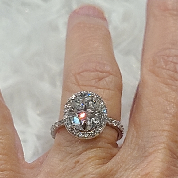 Moissanite 3 Carat Oval cut Ring - Picture 12 of 17